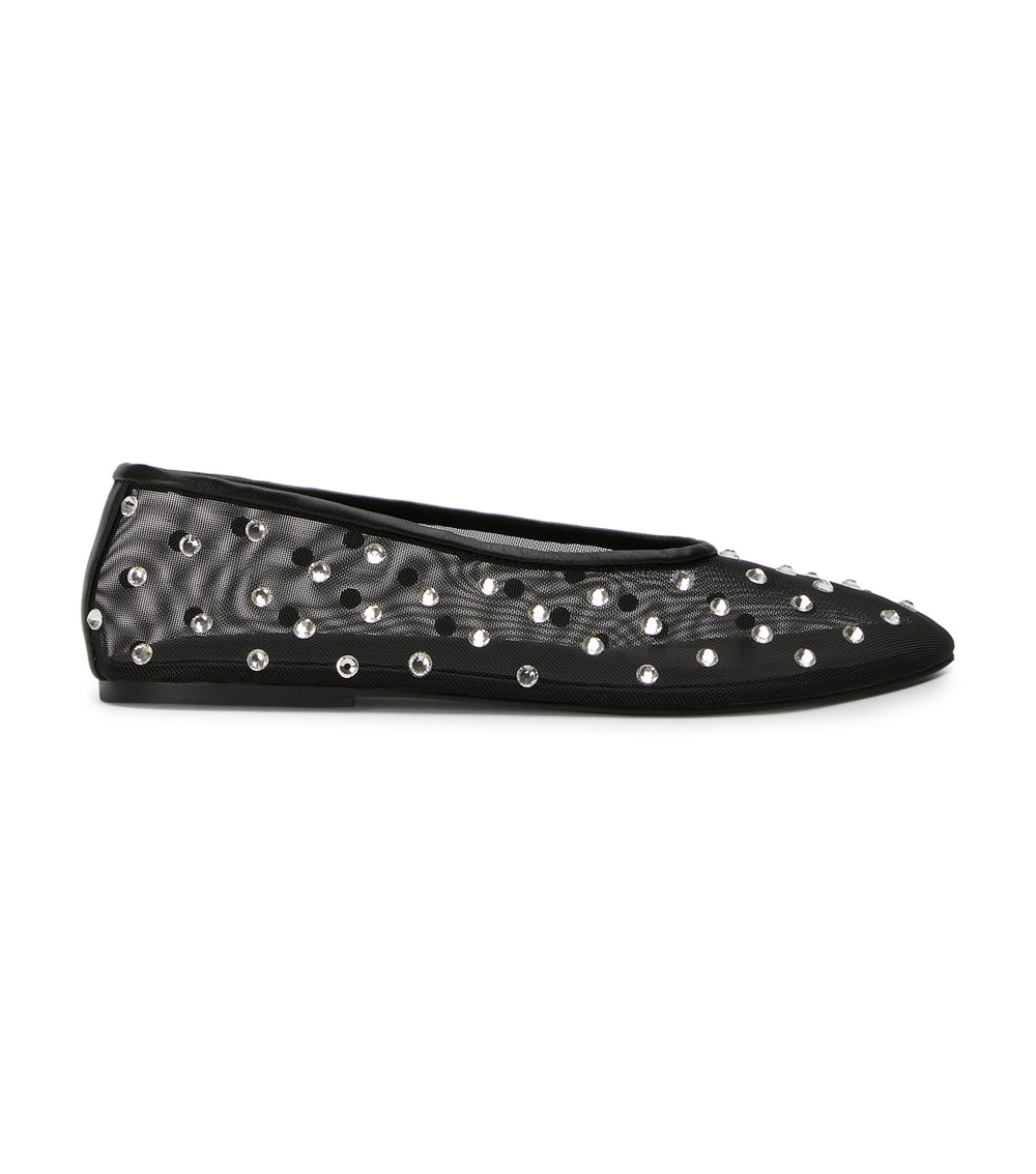 Milo Black Nylon Flats - Tony Bianco