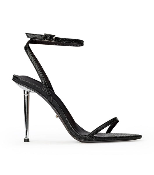 Myra Black Snake Heels | Heels | Tony Bianco | Tony Bianco