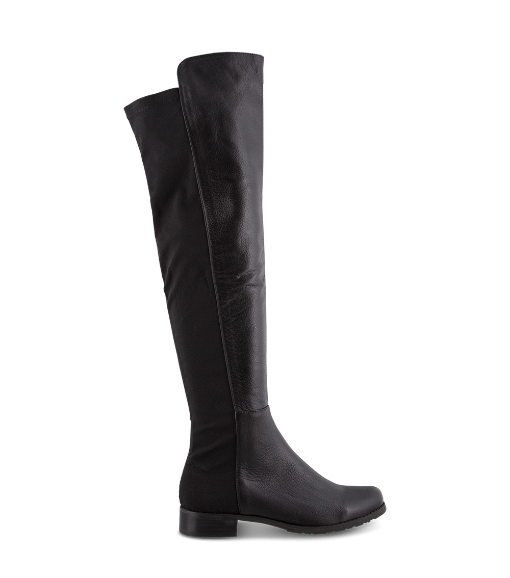 Panache Black Luxe/Black Micro Stretch Long Boots - Tony Bianco