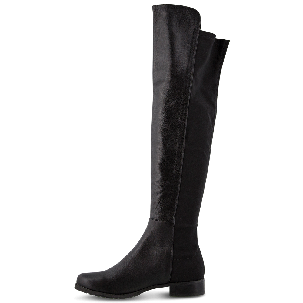 Panache Black Luxe/Black Micro Stretch Long Boots - Tony Bianco