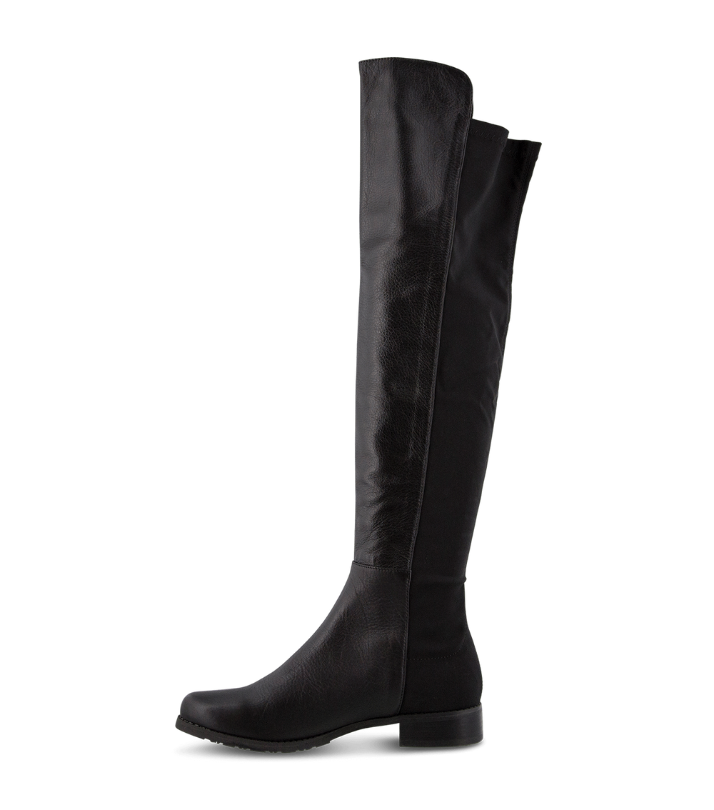 Panache Black Luxe/Black Micro Stretch Long Boots - Tony Bianco