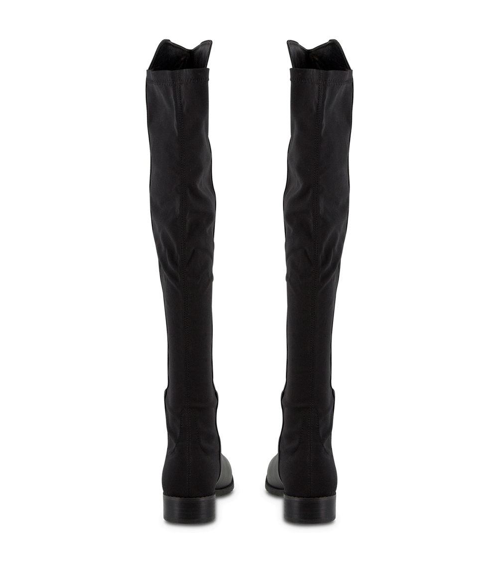 Panache Black Luxe/Black Micro Stretch Long Boots - Tony Bianco