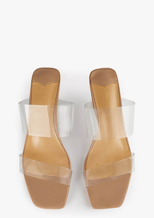 Sabelle Clear Vynalite/Skin Capretto Heels