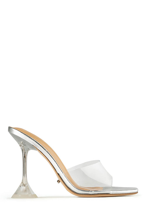 Serri Clear Vinylite/Silver Heels