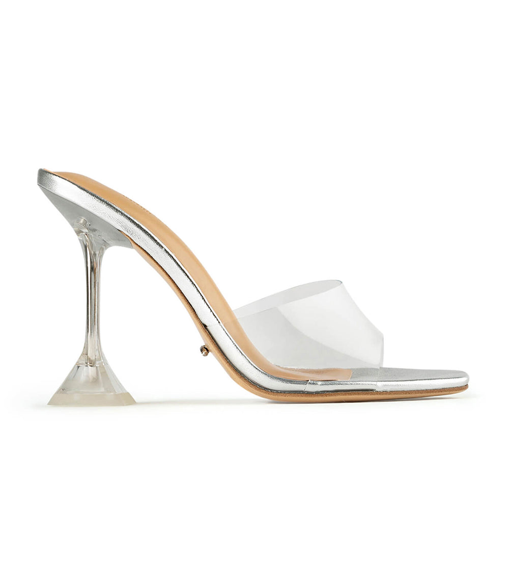 Serri Clear Vinylite/Silver Heels - Tony Bianco