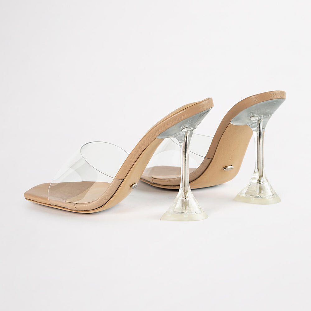 Serri Clear Vinylite/Skin Nappa Heels - Tony Bianco