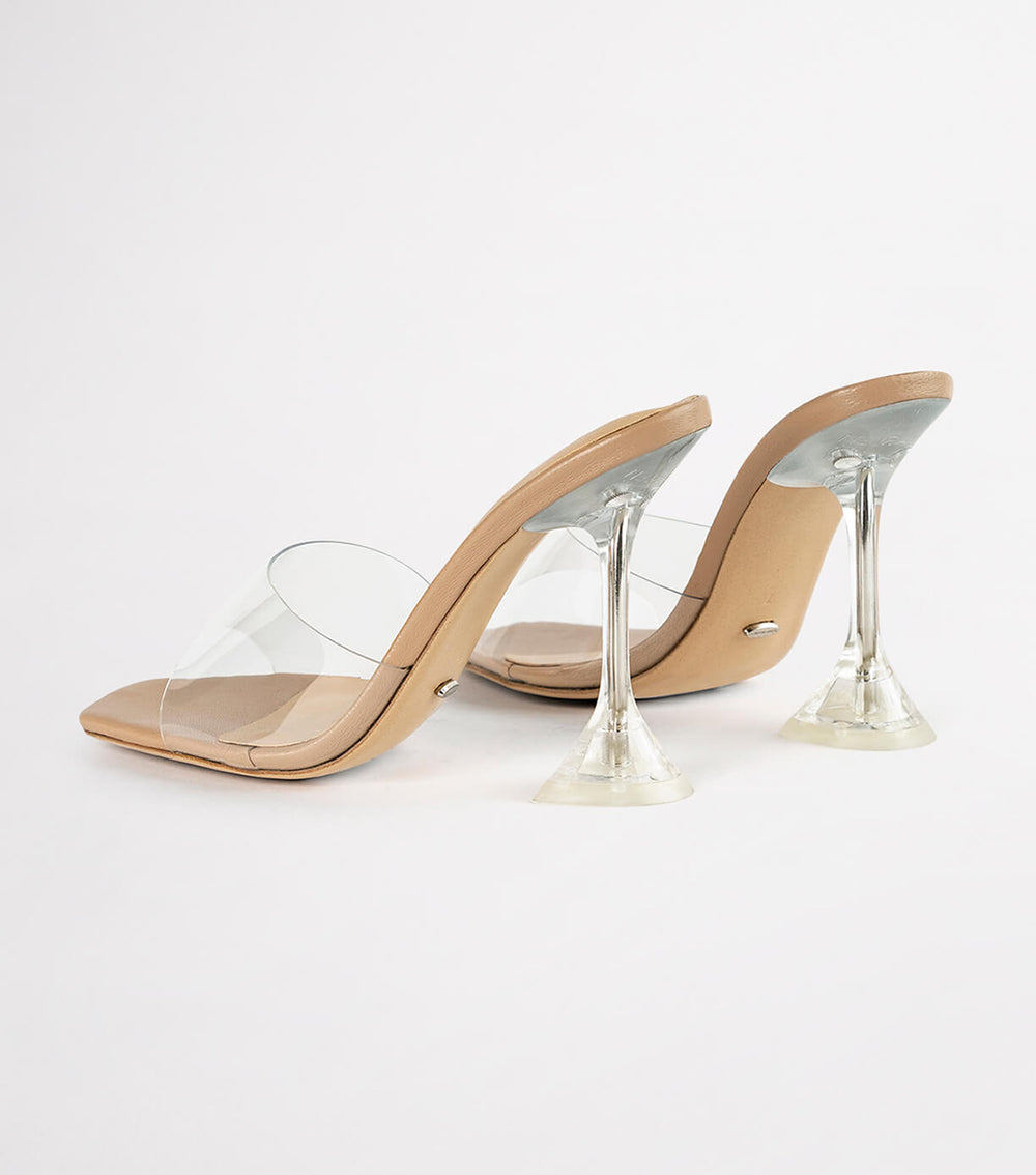 Serri Clear Vinylite/Skin Nappa Heels - Tony Bianco