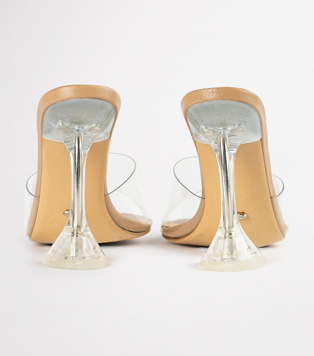 Serri Clear Vinylite/Skin Nappa Heels - Tony Bianco