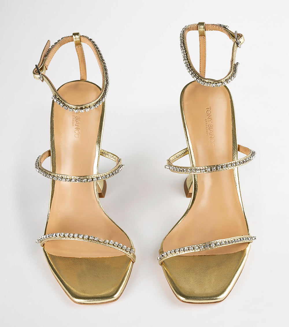 Shy Gold Nappa Metallic Heels - Tony Bianco