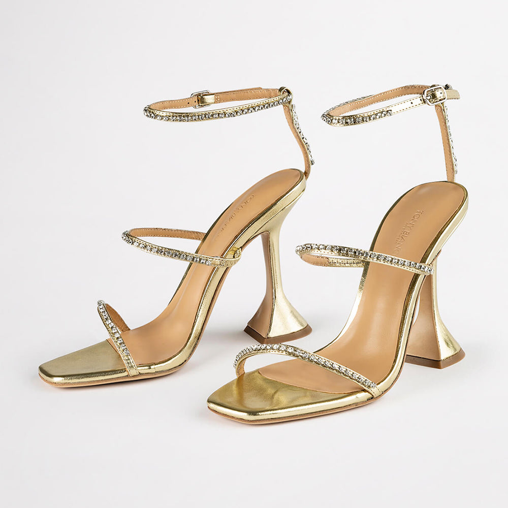 Shy Gold Nappa Metallic Heels - Tony Bianco