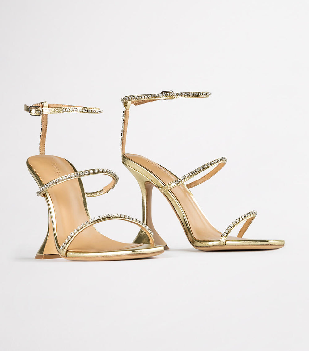 Shy Gold Nappa Metallic Heels - Tony Bianco