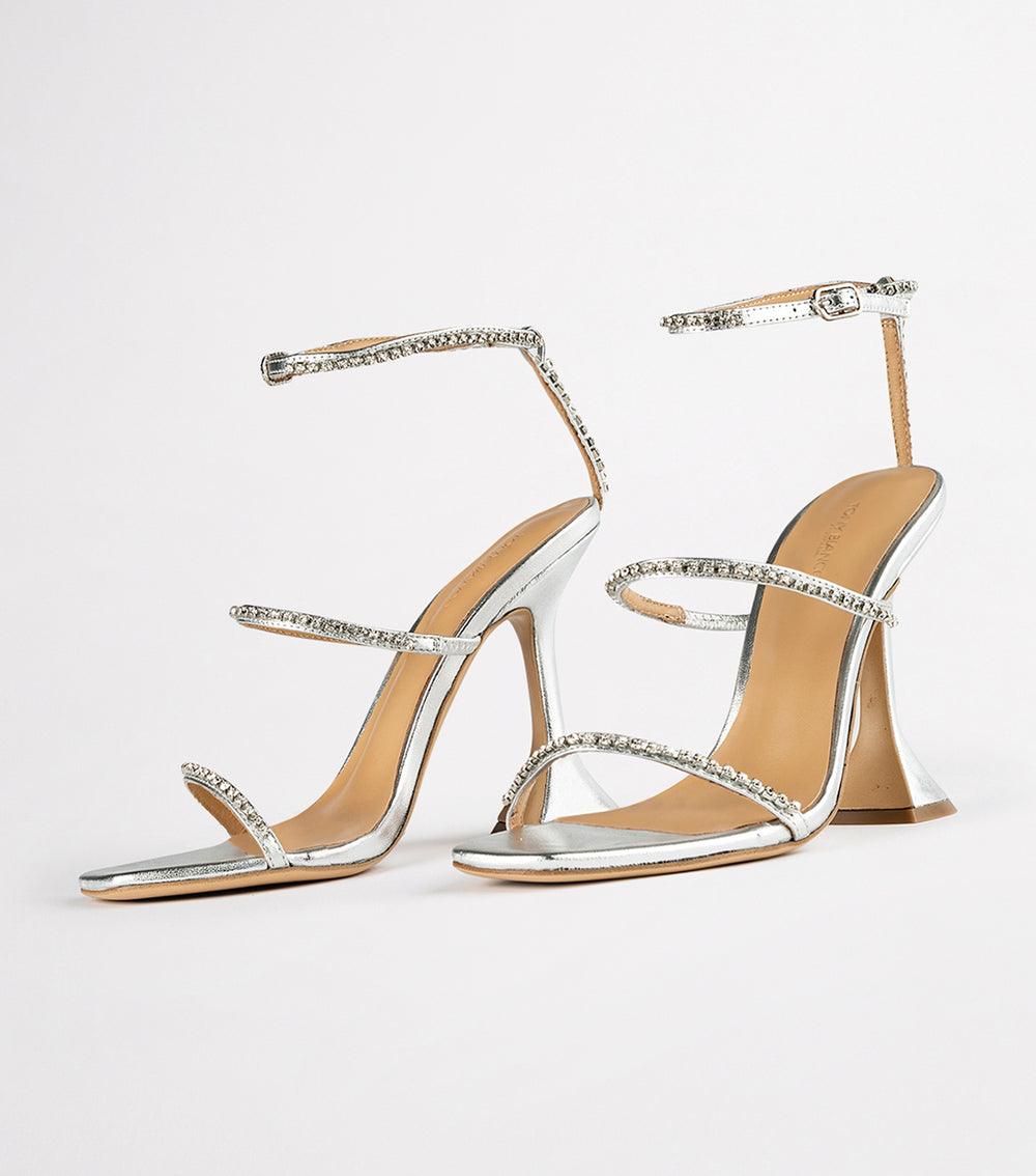 Shy Silver Nappa Metallic Heels - Tony Bianco