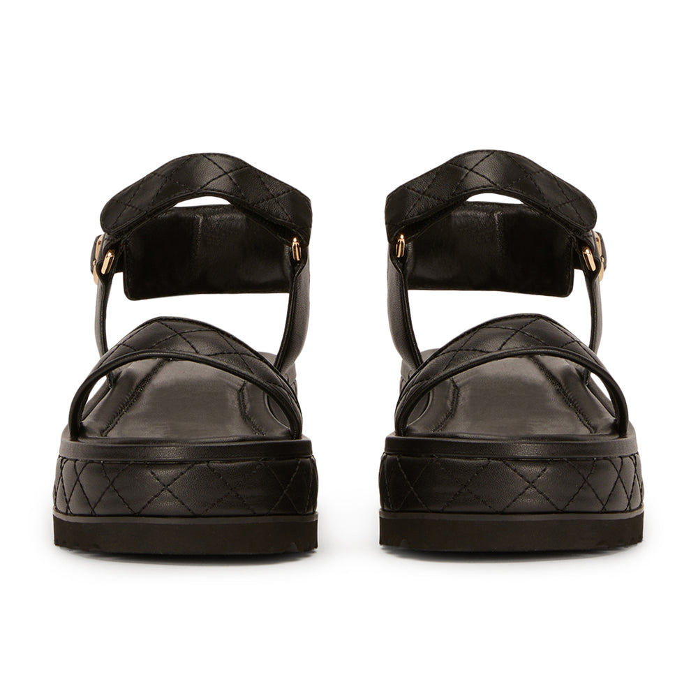 Zahara Black Nappa Sandals - Tony Bianco
