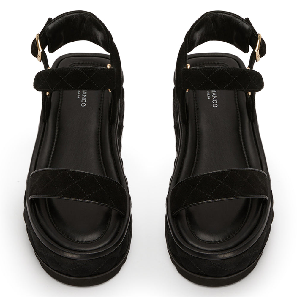 Zahara Black Suede Sandals - Tony Bianco