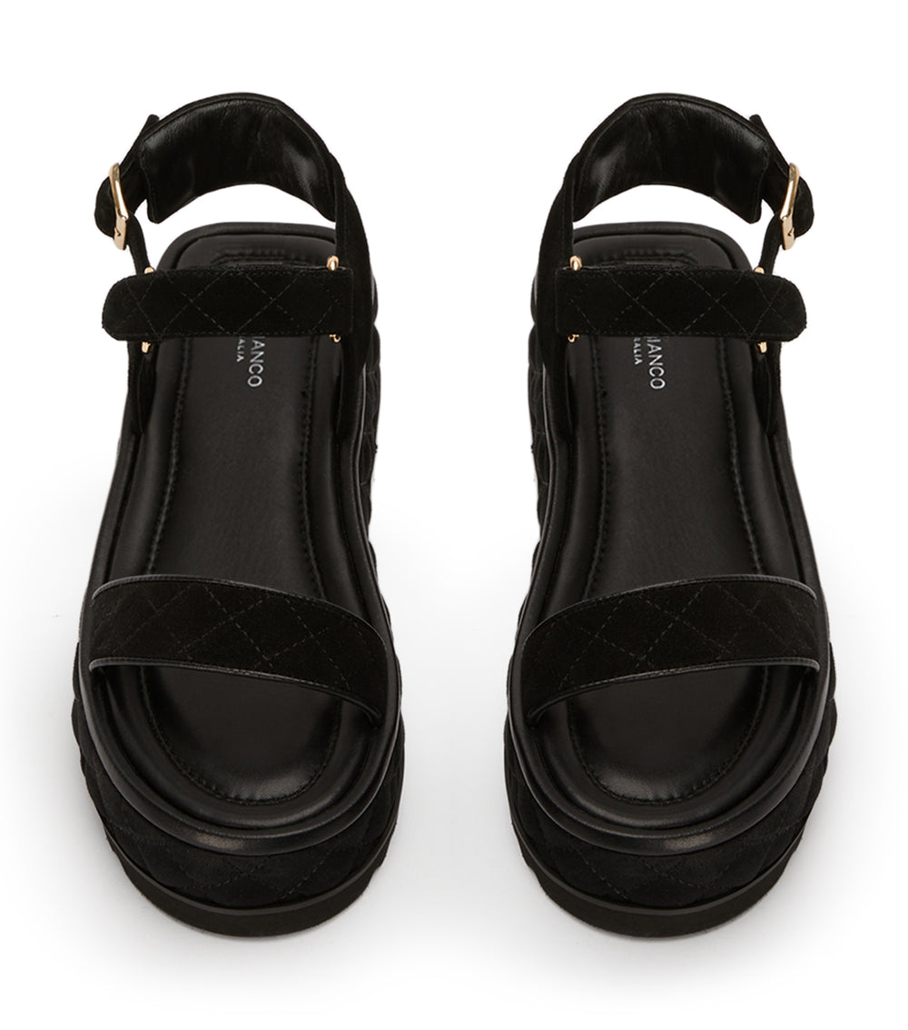 Zahara Black Suede Sandals - Tony Bianco