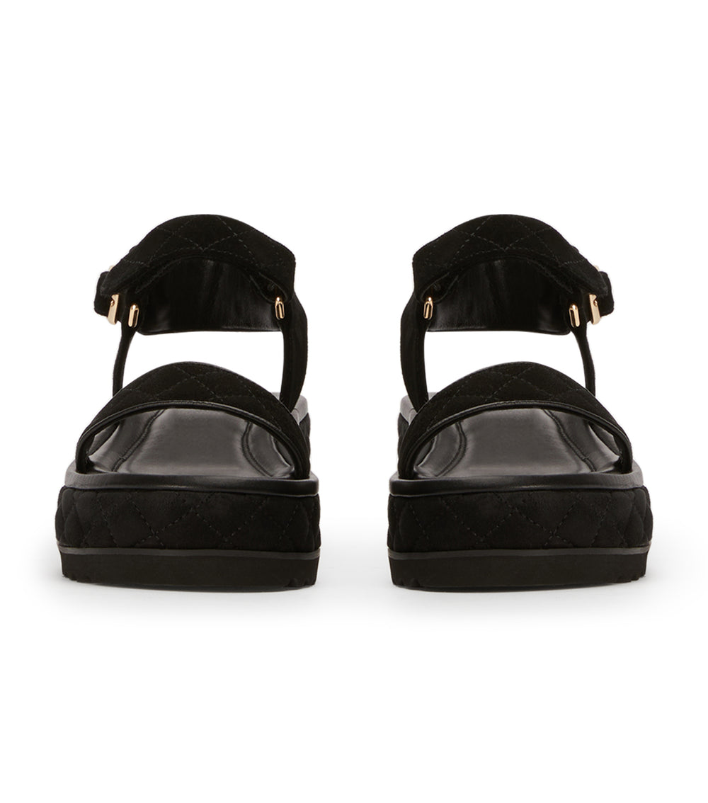 Zahara Black Suede Sandals - Tony Bianco