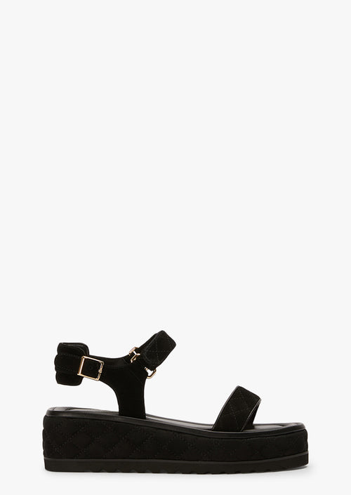 Zahara Black Suede Sandals