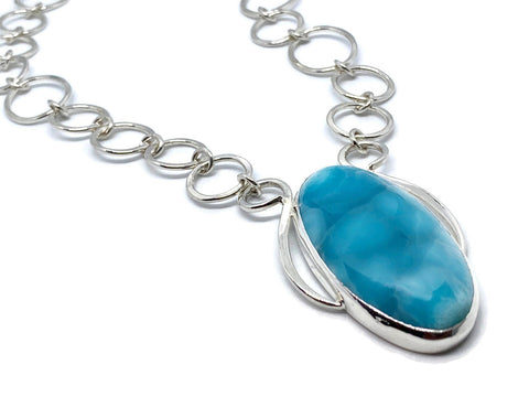 Larimar Necklace Silver