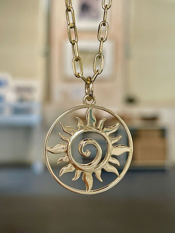 14kt Gold Sun Necklace