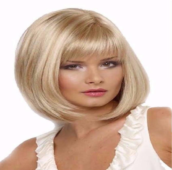 Short Blonde with Bangs Wig – Love Doll Palace