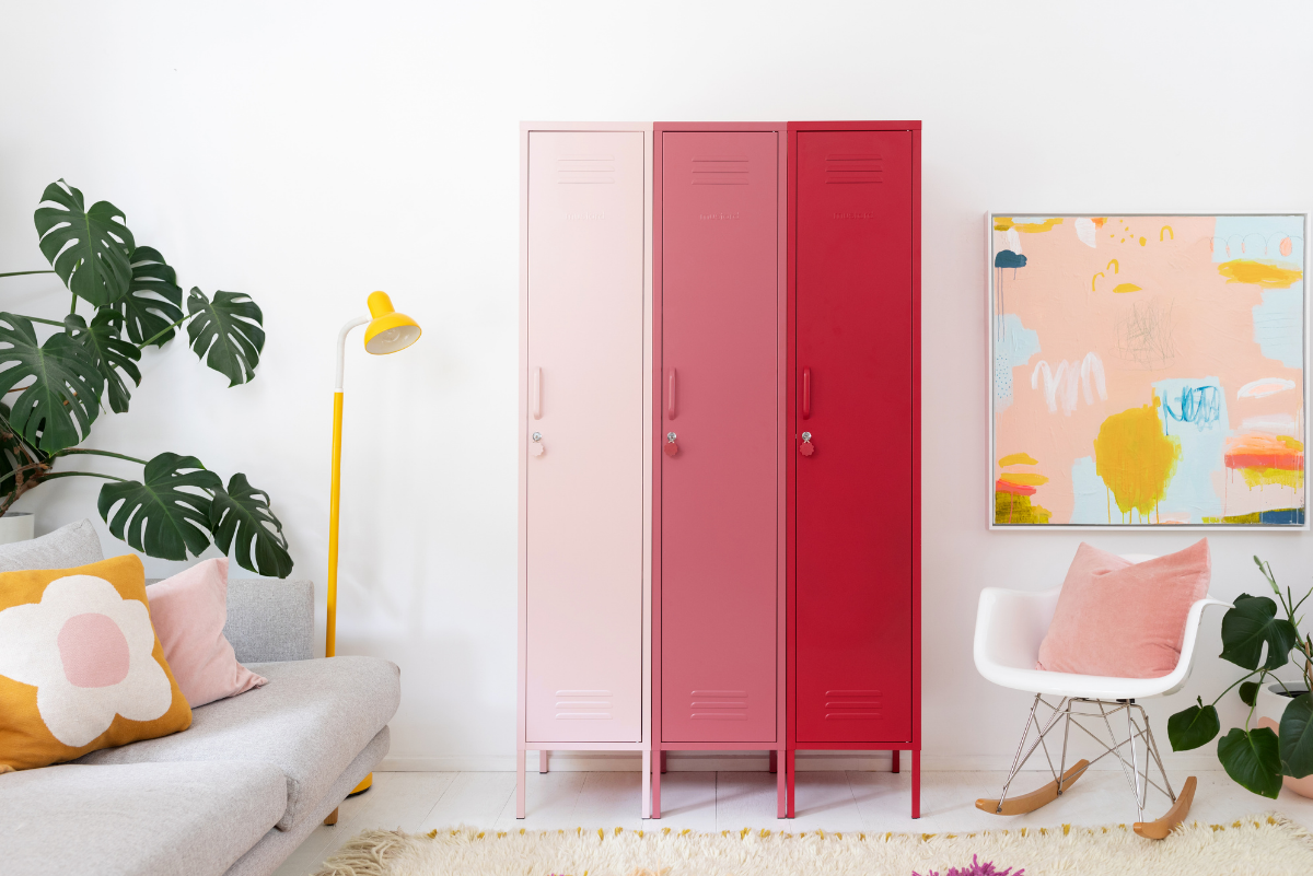 Mustard Made lockers the Skinny in Poppy red locker