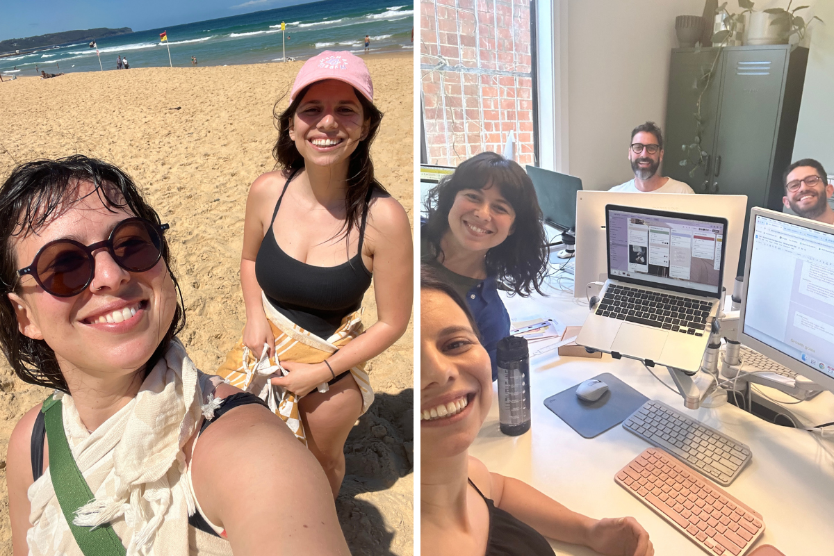 sister time at the beach + working at the office
