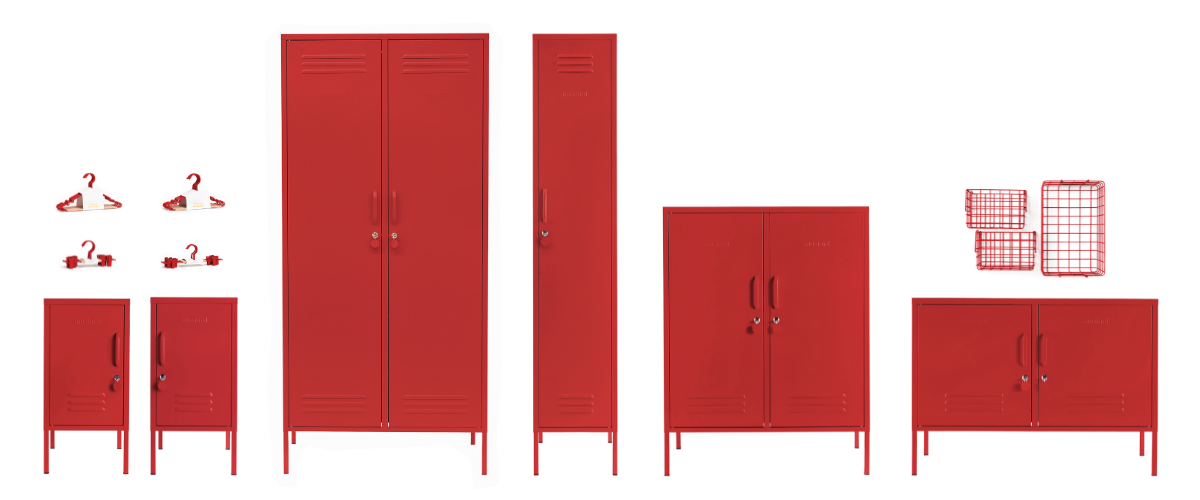 The Mustard Made family of Poppy lockers and accessories.