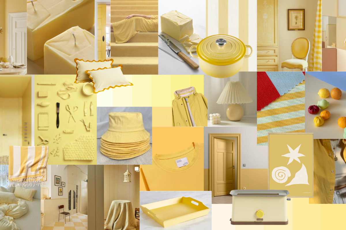 A mood board showing Butter tones