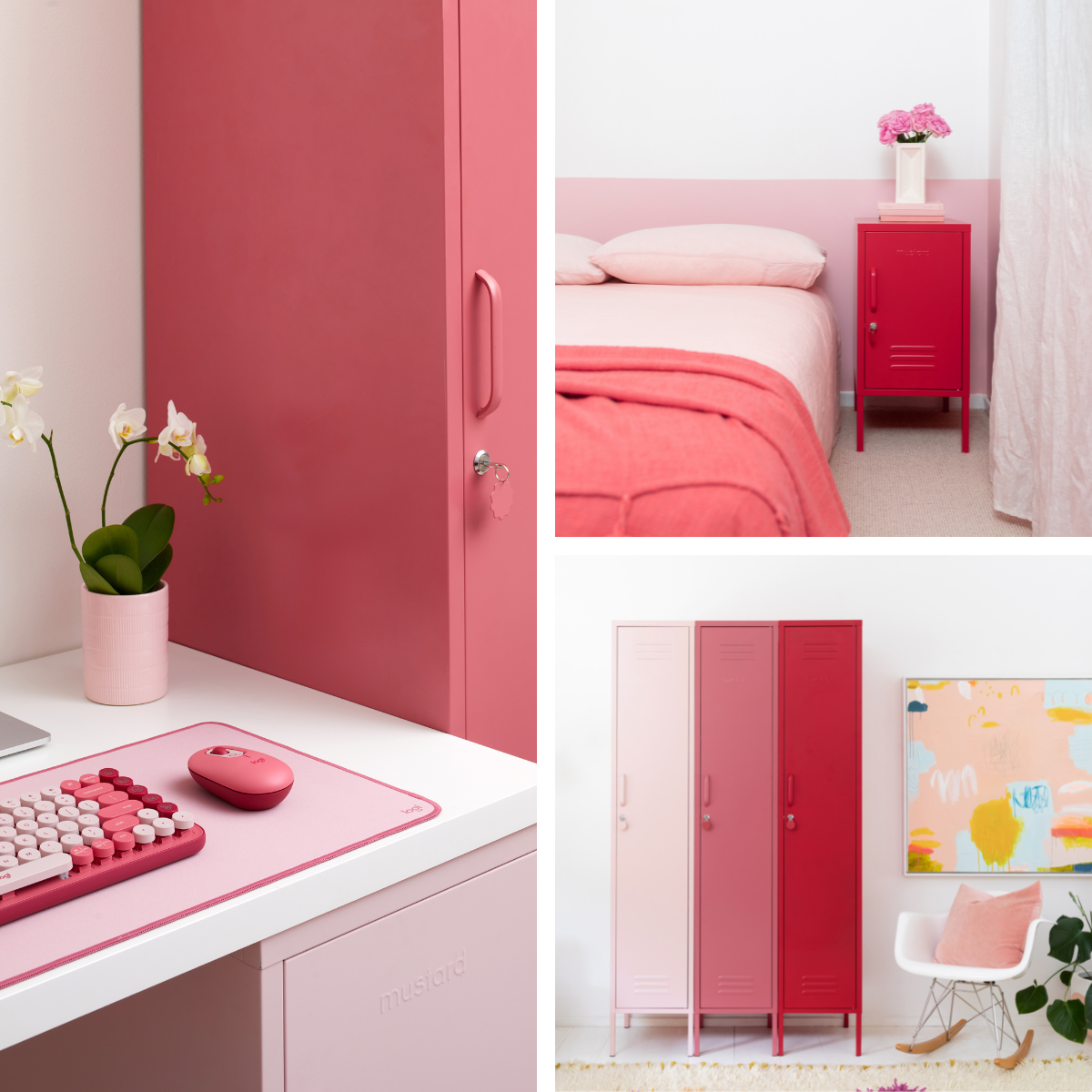 Perfectly pink images of Blush, Poppy and Berry lockers.