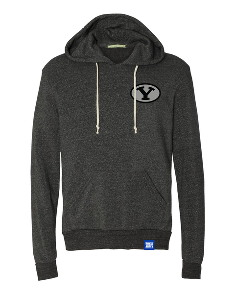 Charcoal Black Pullover Hoodie with Custom BYU Stretch Y Patch – Royal ...