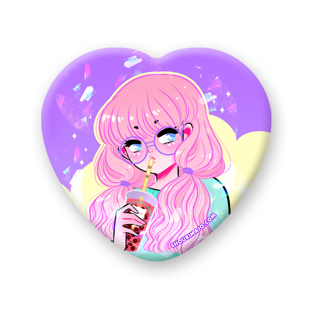 Bubbles Sparkly Heart Badge