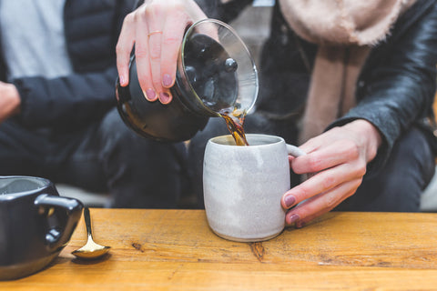 pouring coffee