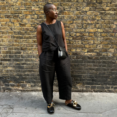 Vivienne Acheampong wearing Beyond Nine co-ord Mabel and Esme Black