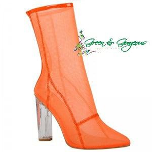 orange ankle boots