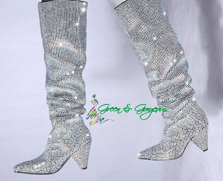 diamond studded boots