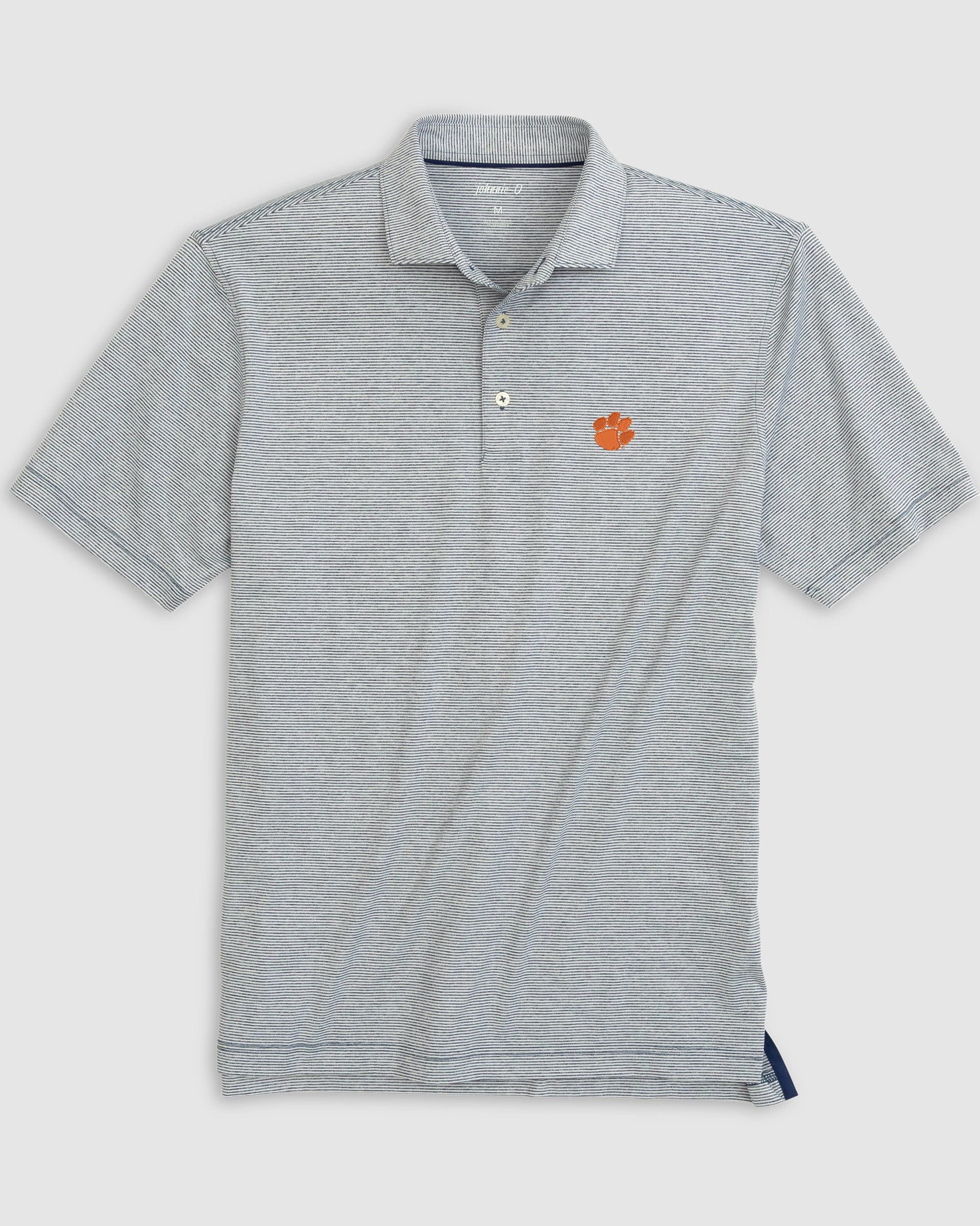 Johnnie-O Clemson Lyndon Striped Performance Polo