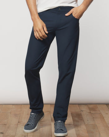 Navy 5 Pocket Performance Pants - Golf Attire For Men · johnnie-O