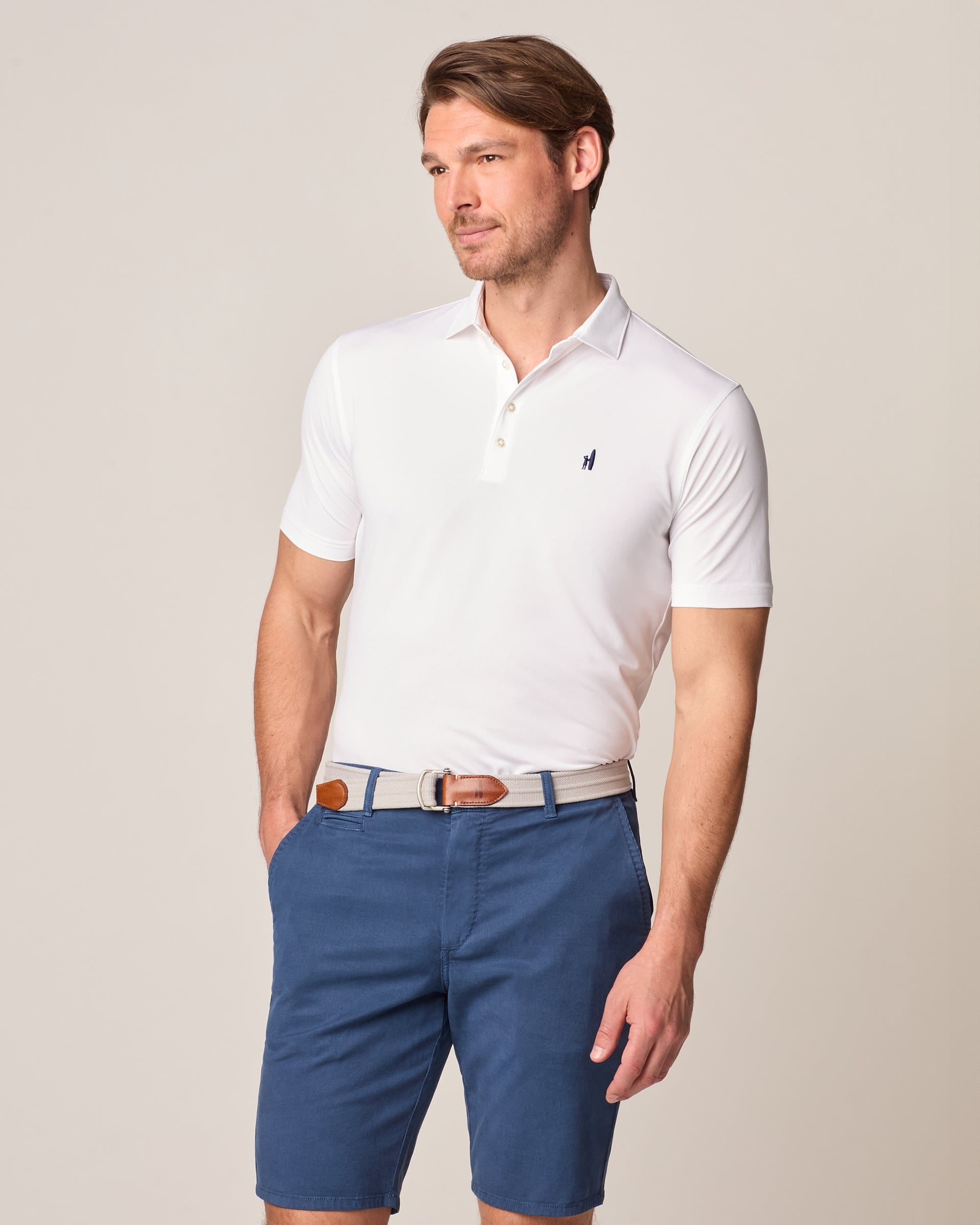 Beaker Striped Mesh Performance Polo | Men's Classic-Fit
