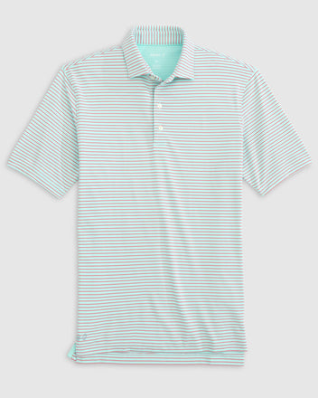 johnnie-O Men's Dodgers Lyndon Striped Golf Performance Polo Shirt in Meteor