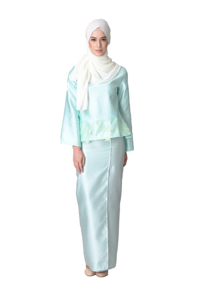 Bliss In Bloom Baju  Kurung  Kedah  Blue Free Shipping 