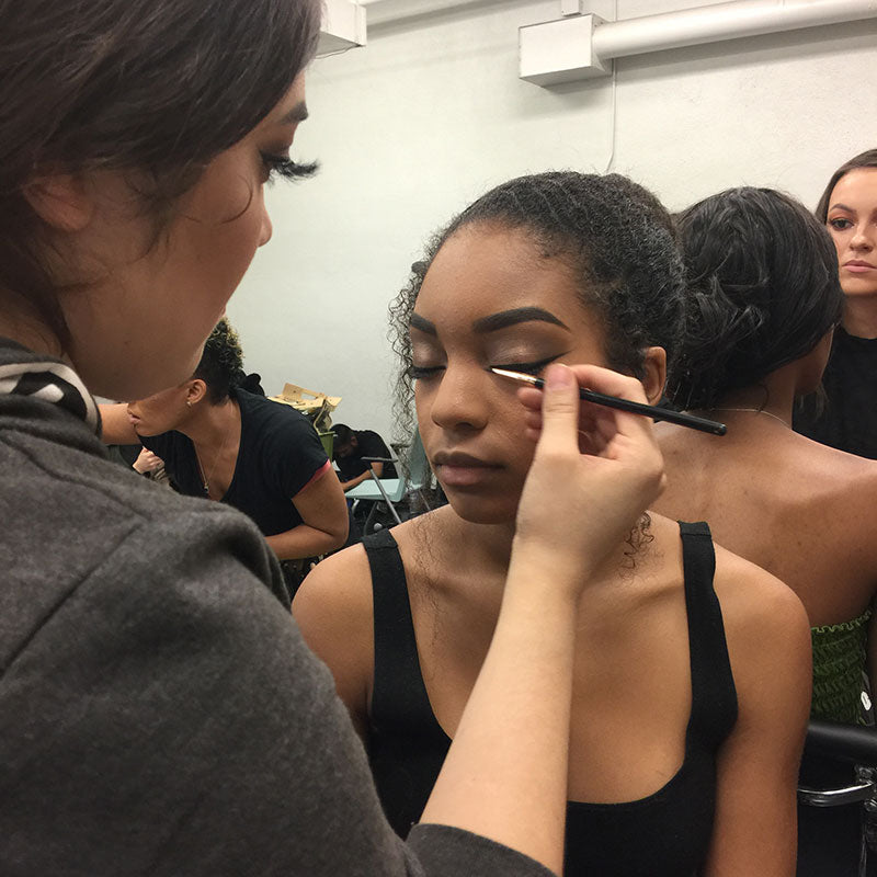 Jessica Molina applying eye makeup on Keijhonae