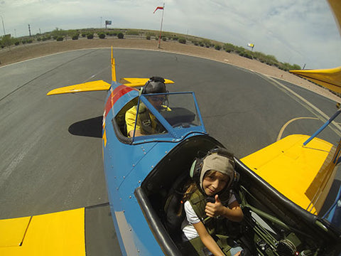 Jaida flying with Kurt