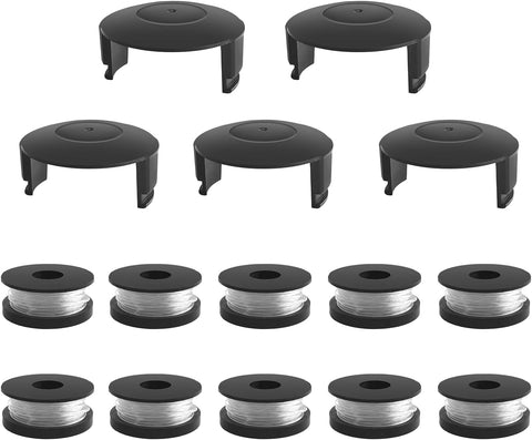 10 Pack String Trimmer Replacement Spools Compatible Weed Eater - PS76110A-WWC, 10 Spool 5 Cap