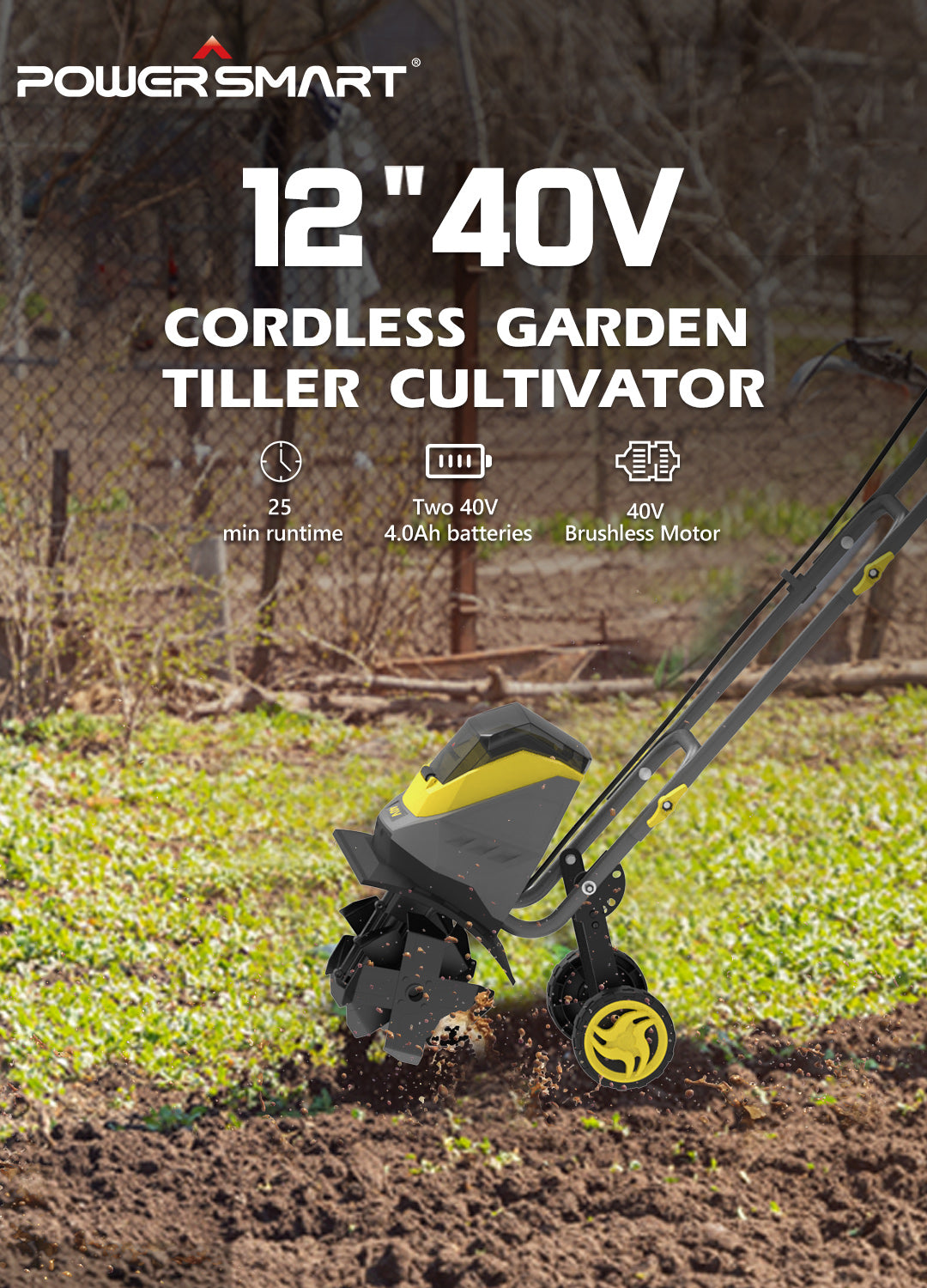 20V Max* Powerconnect Cordless Garden Tiller Kit, Tool Only