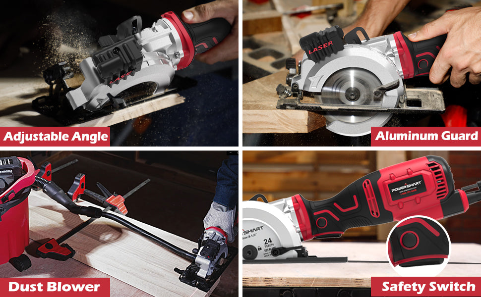 Powersmart 4-1/2 in. 5.8 Amp Electric Compact Circular Saw