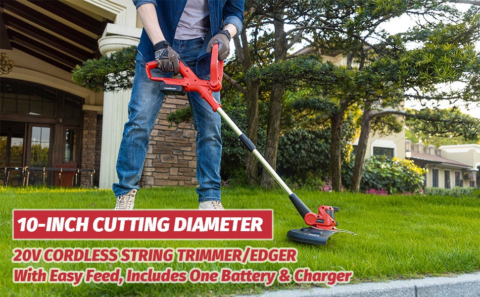 Black and Decker 20V MAX 10 inch Cordless Battery Powered String Trimmer/Edger  - Weed Eater - Edger 