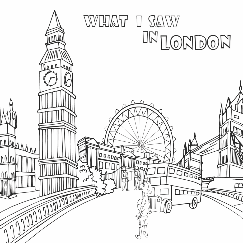 London Scenes Coloring Sheet - guesswhatIbroughtyou.com