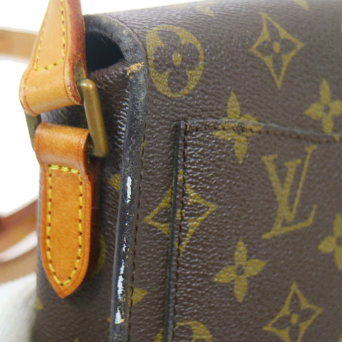 Tan Leather Strap with Yellow Stitching for Petite Louis Vuitton