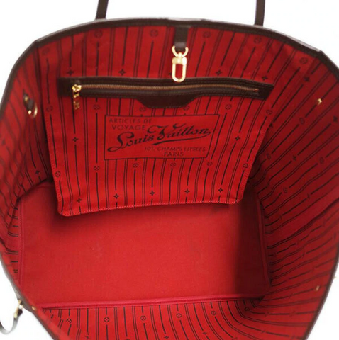 red real louis vuitton interior lining