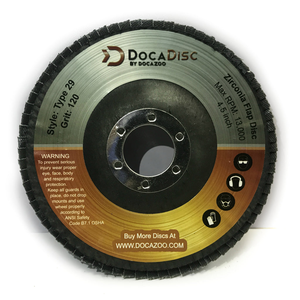 4 5 Inch Flap Disc 10 Pack 120 Grit Type 29 Professional Grade Zir Docazoo